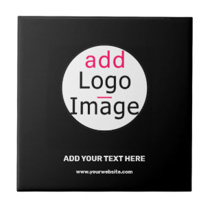 Business Chic Customizable Black White Minimal Tile
