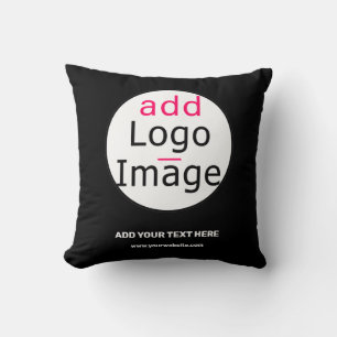 Business Chic Customizable Black White Throw Pillow