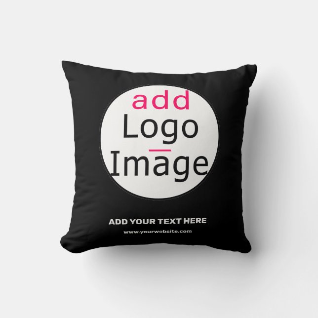 Business Chic Customizable Black White Throw Pillow (Front)
