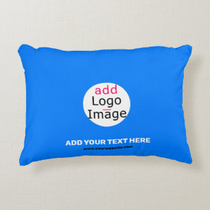 Business Chic Customizable Brand Ultramarine Blue Accent Pillow