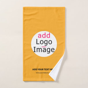 Business Chic Customizable Logo Macaroni & Cheese Hand Towel