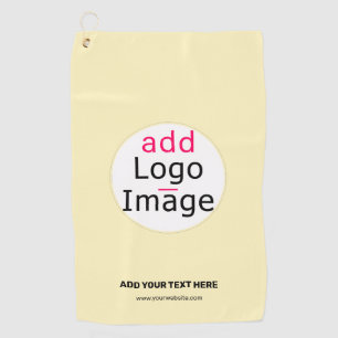 Business Chic Customizable Logo Vanilla Yellow Golf Towel