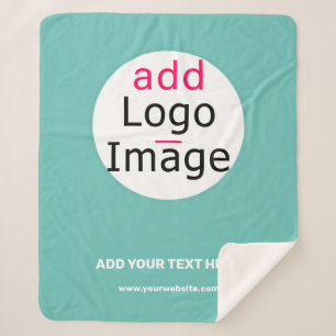 Business Chic Customizable Mint Green Minimal Sherpa Blanket
