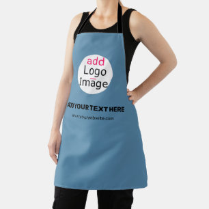 Business Chic Promo Customizable Dusty Blue Apron