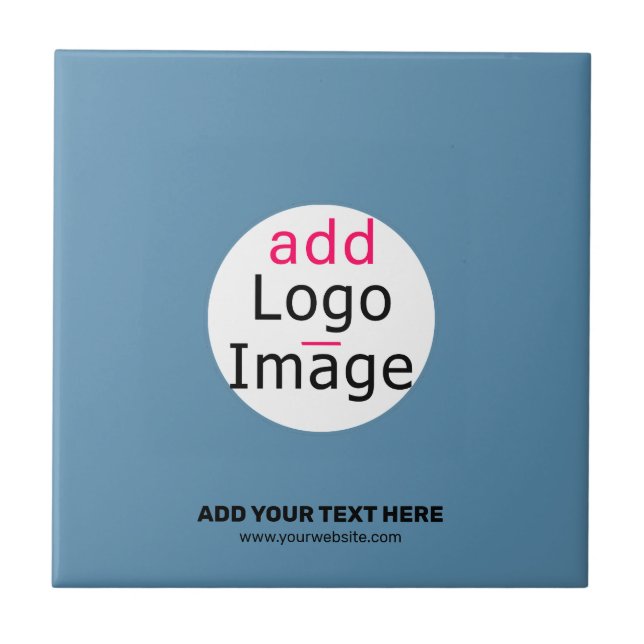 Business Chic Promo Customizable Dusty Blue Tile (Front)