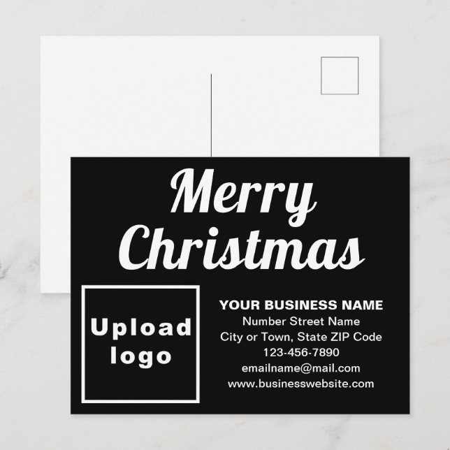Business Christmas Black Holiday Postcard (Front/Back)
