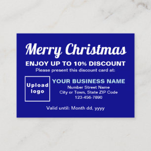 Business Christmas Blue Discount Card