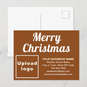Business Christmas Brown Holiday Postcard
