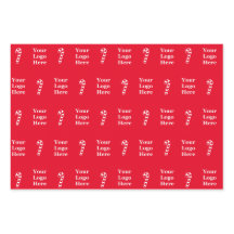 Business Christmas Candy Cane and Logo Pattern