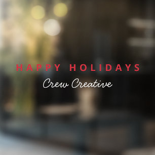 Business Christmas Corporate Happy Holidays Window Cling