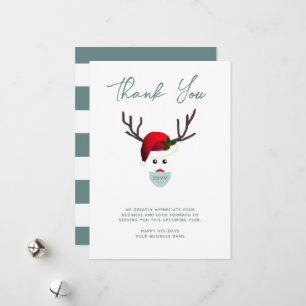 Business Christmas Customer Thank You Reindeer Holiday Card