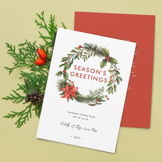 Business Christmas Festive Wreath Holiday Card (Business Christmas Festive Wreath Holiday Card)