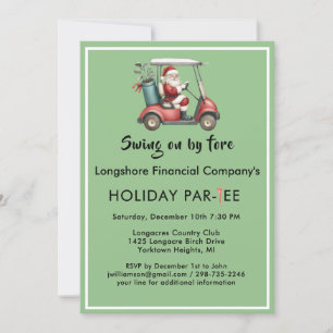 Business Christmas Golf Theme Party Par-Tee  Invitation