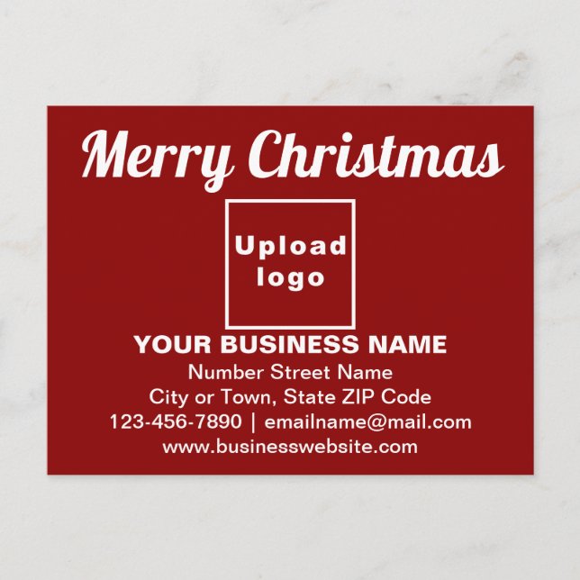 Business Christmas Greeting on Red Postcard (Front)