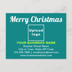 Business Christmas Greeting on Teal Green Postcard
