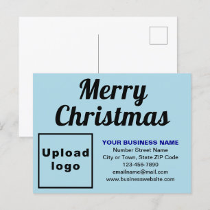 Business Christmas Light Blue Holiday Postcard
