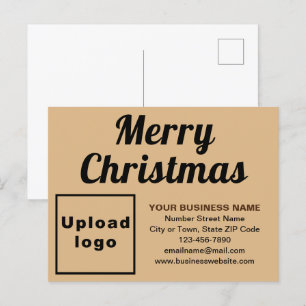 Business Christmas Light Brown Holiday Postcard