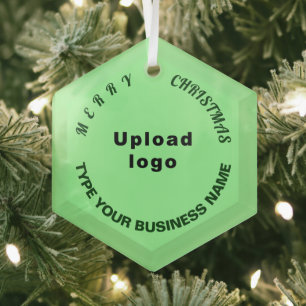 Business Christmas Light Green Glass Ornament