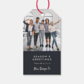 Business Christmas | Modern Stylish Team Photo Gift Tags (Front)