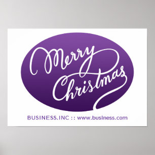 Business Christmas Modern Swirly Type Purple Poster