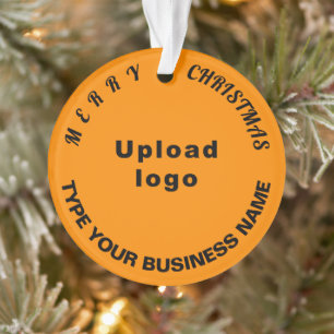 Business Christmas Orange Color Circle Ornament