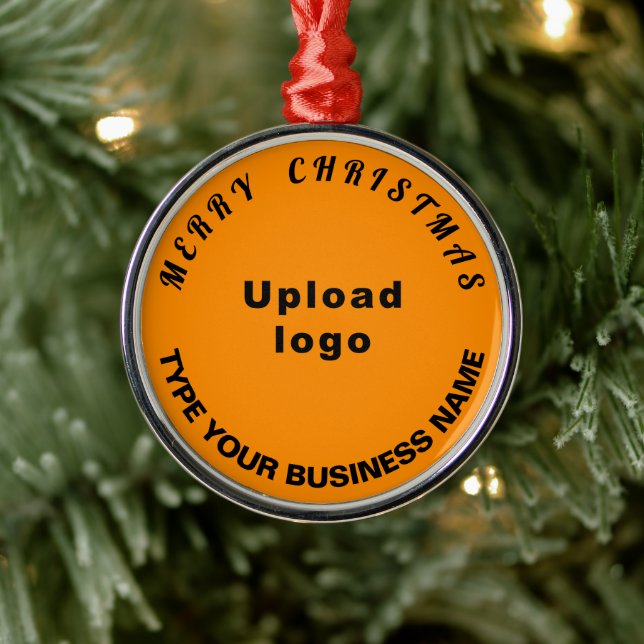 Business Christmas Orange Colour Round Ornament (Tree)