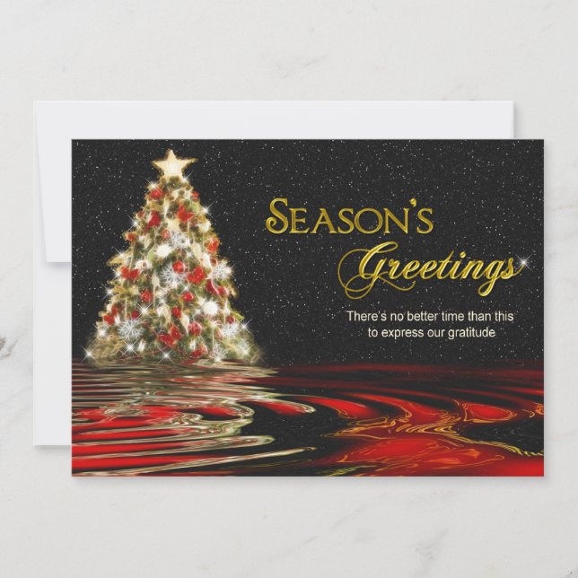Business Christmas Party Invitation Christmas Tree (Front)