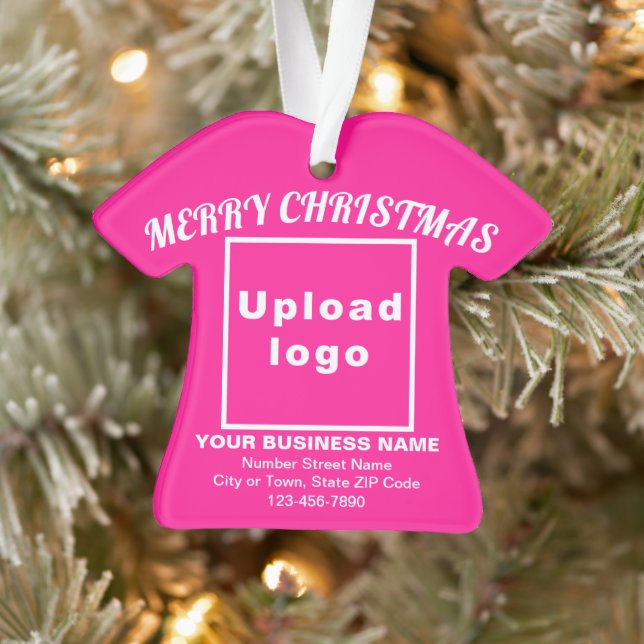 Business Christmas Pink T-Shirt Shape Acrylic Ornament (Tree)