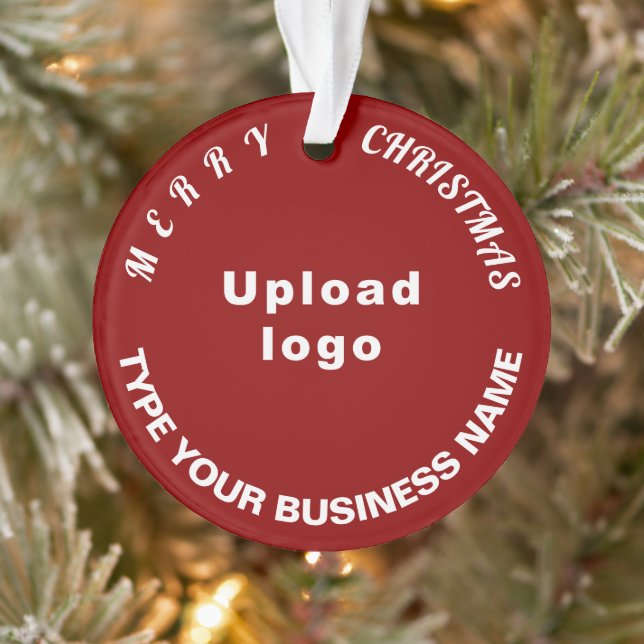 Business Christmas Red Circle Acrylic Ornament (Tree)