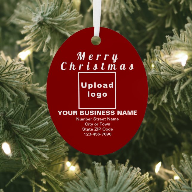 Business Christmas Red Oval Metal Ornament (Insitu)