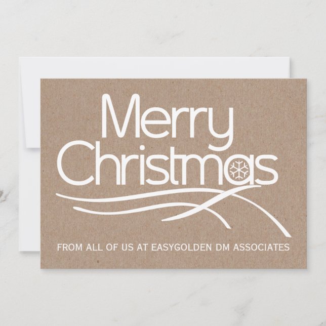 Business Christmas rustic typography holiday Card (Front)
