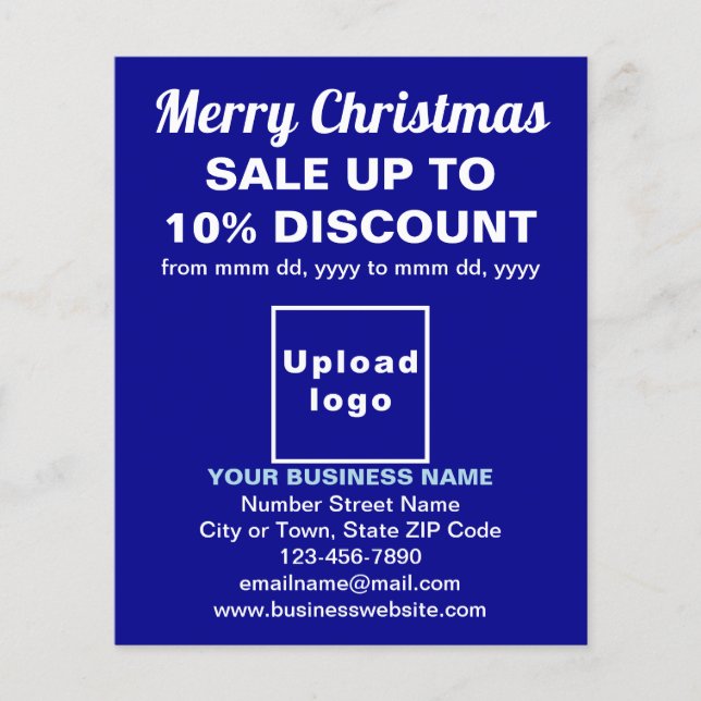 Business Christmas Sale on Blue Flyer (Front)