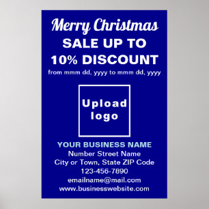 Business Christmas Sale on Blue Poster