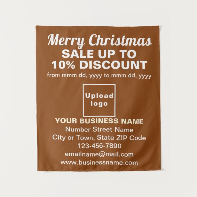 Business Christmas Sale on Brown Tapestry (Front)