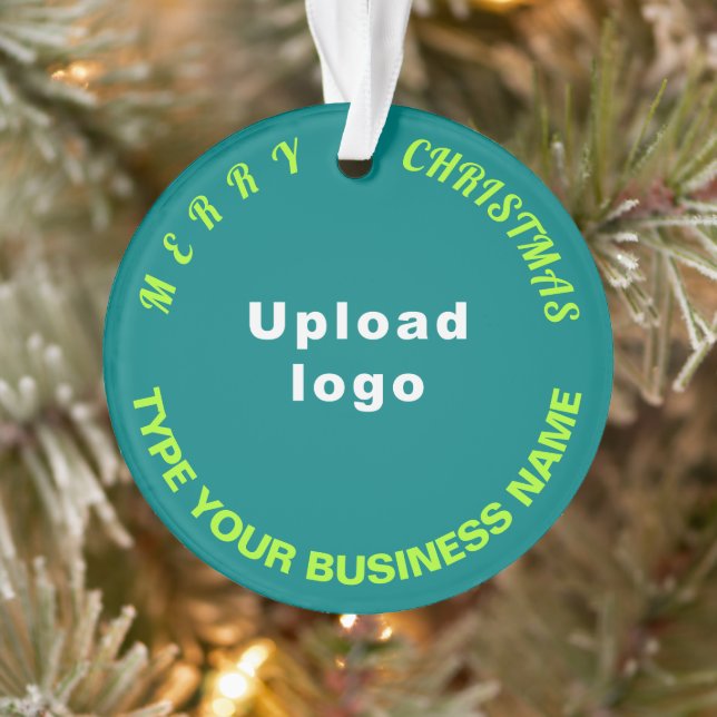 Business Christmas Teal Green Circle Ornament (Tree)