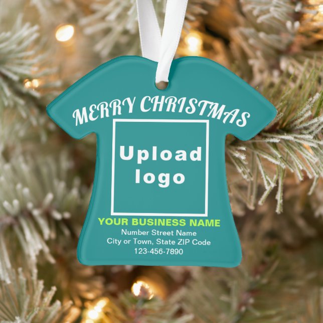 Business Christmas Teal Green Shirt Shape Acrylic Ornament (Tree)