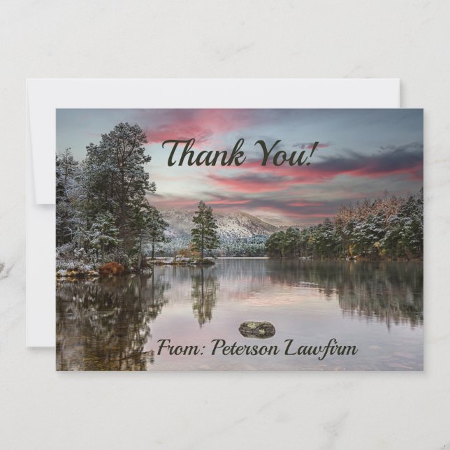 Business Christmas Thank You Snowy Landscape (Front)