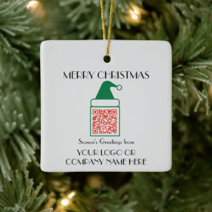 Business Christmas Tree Decoration Custom QR Code 
