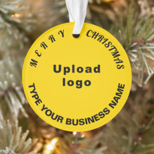 Business Christmas Yellow Circle Acrylic Ornament