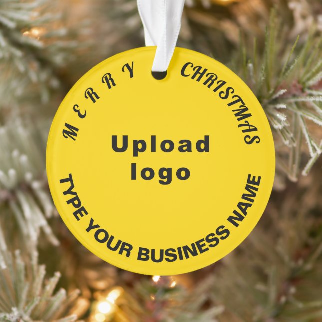 Business Christmas Yellow Circle Acrylic Ornament (Tree)