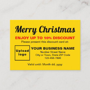 Business Christmas Yellow Discount Card
