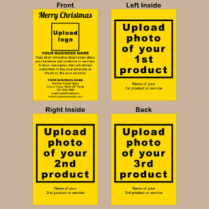 Business Christmas Yellow Folded Greeting Card