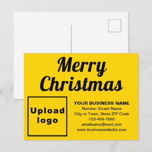 Business Christmas Yellow Holiday Postcard
