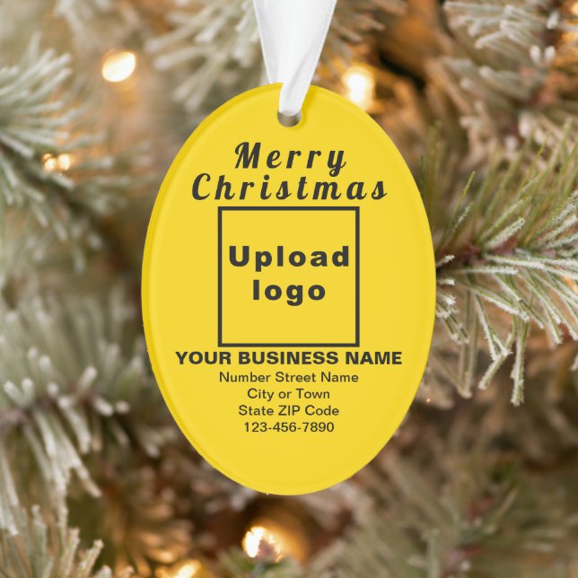 Business Christmas Yellow Oval Acrylic Ornament (Tree)