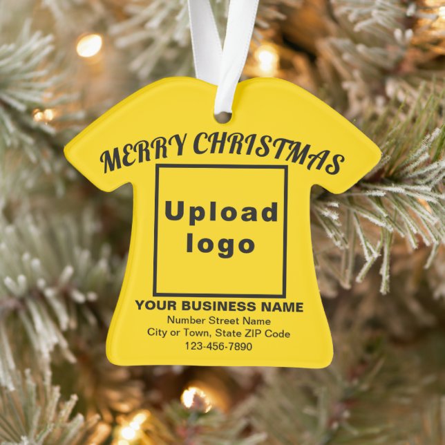 Business Christmas Yellow T-Shirt Shape Acrylic Ornament (Tree)