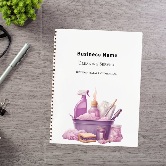 Business cleaning service pink notebook (Creator Uploaded)