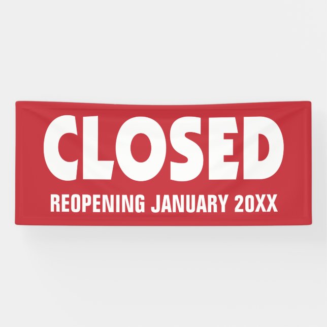 Business Closed sign with reopening or other info (Horizontal)