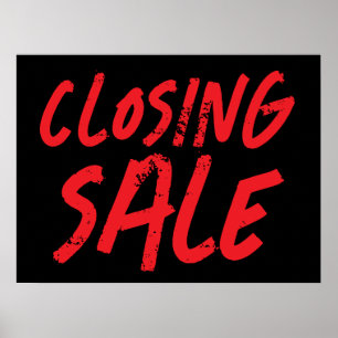 Business Closing Sale Sign, Retail Clearance Sale Poster