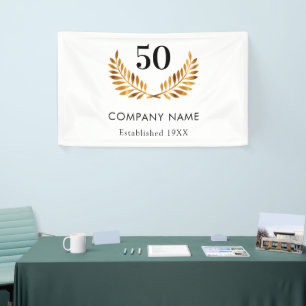 Business comapany name established white gold  banner