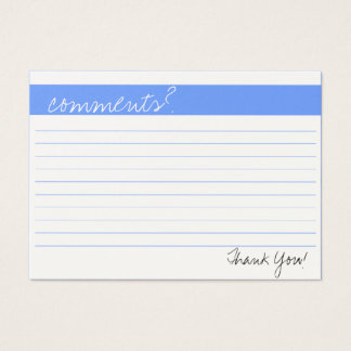 Business Comment Card